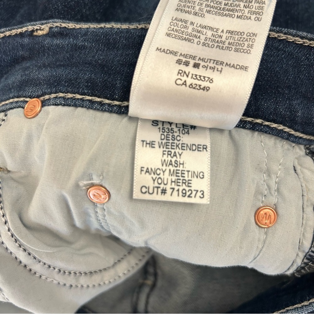 Mother The Weekender Fray Hem Bootcut Jeans in Fancy Meeting You Here Size 30 - Picture 14 of 14